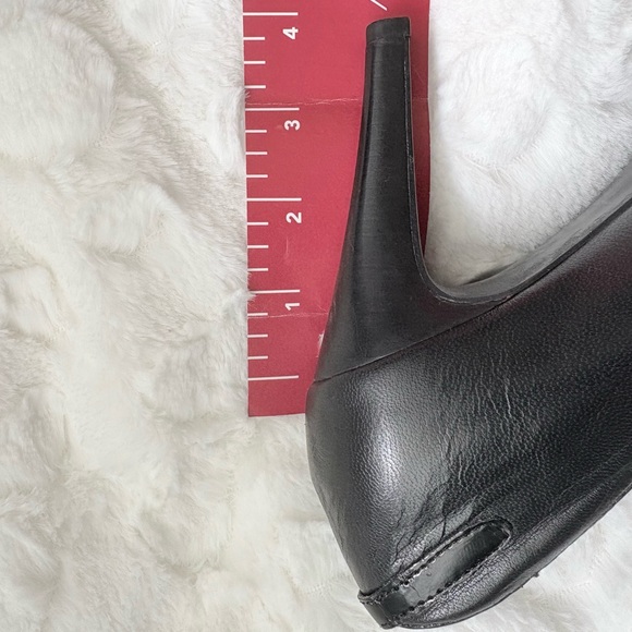 Franco Sarto size 7.5M DEMI Black Leather Patent Trim Platform Pumps Stiletto - Picture 11 of 13